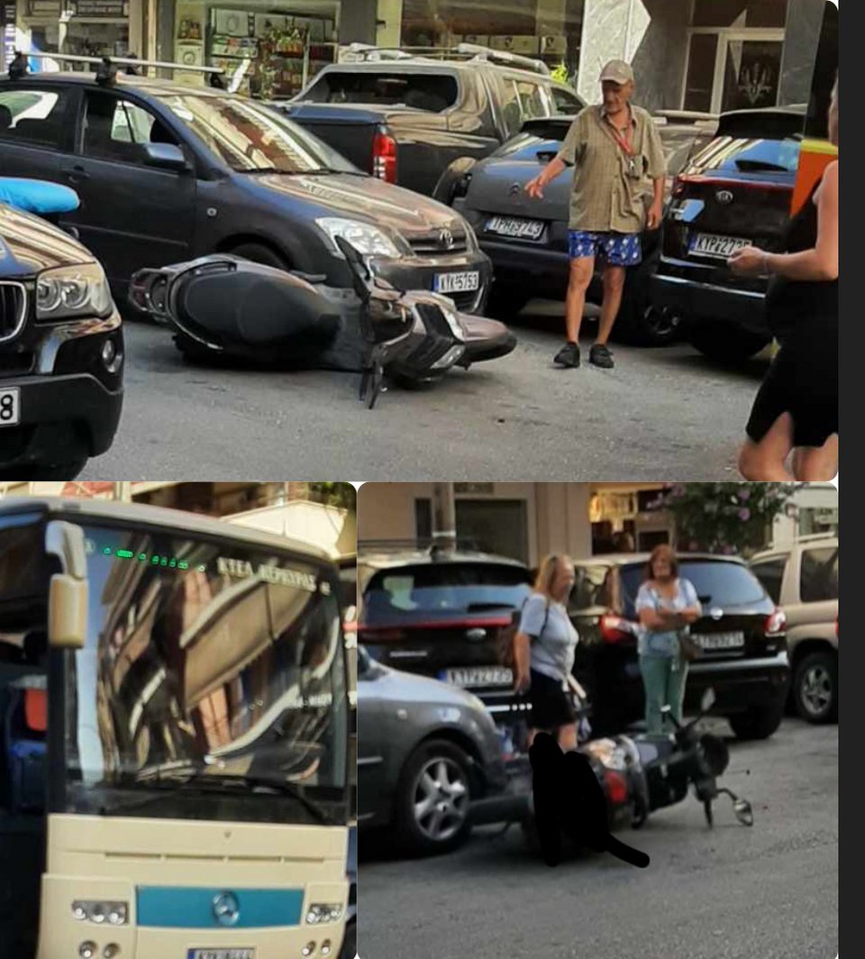 ΚΤΕΛ έπεσε σε σταθμευμένα οχήματα στην Κέρκυρα / corfutvnews.gr
