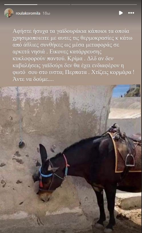 Η ανάρτηση της Ρούλας Κορομηλά