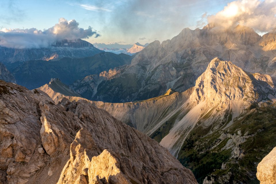 Alta Via Bepi Zac, ηλιοβασίλεμα στους Δολομίτες, Ιταλία