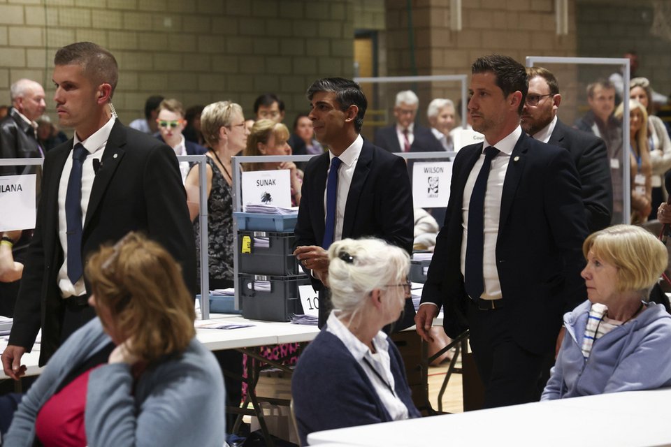 Ο Ρίσι Σούνακ σκυθρωπός μετά την ήττα του