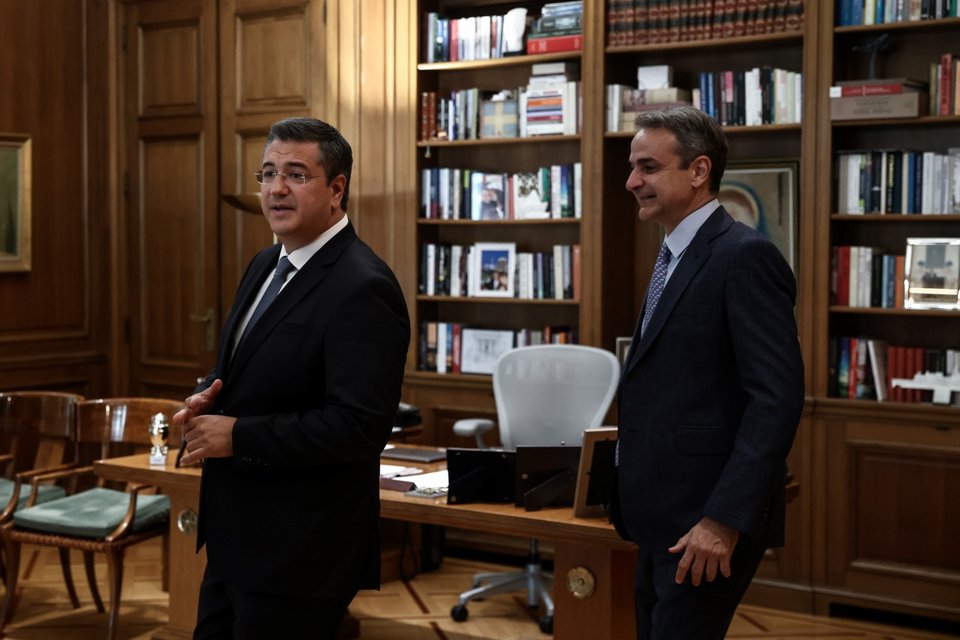 Ο Κυριάκος Μητσοτάκης με τον Απόστολο Τζιτζικώστα / Φωτογραφία: Dimitris Kapantais / SOOC