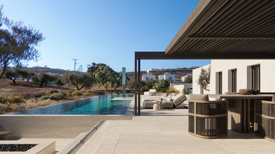 Λάμψη, διακριτική πολυτέλεια και μοντέρνα οπτική χαρακτηρίζουν την κατοικία Blanc Rocher στη Νάουσα της Πάρου