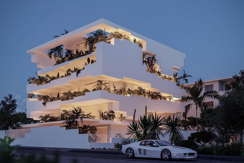 Η γεωμετρία συναντά την πράσινη αρχιτεκτονική στην πολυκατοικία στη Γλυφάδα από το αρχιτεκτονικό γραφείο 314 Architecture Studio / Φωτορεαλιστική μακέτα: 314architecturestudio/Instagram