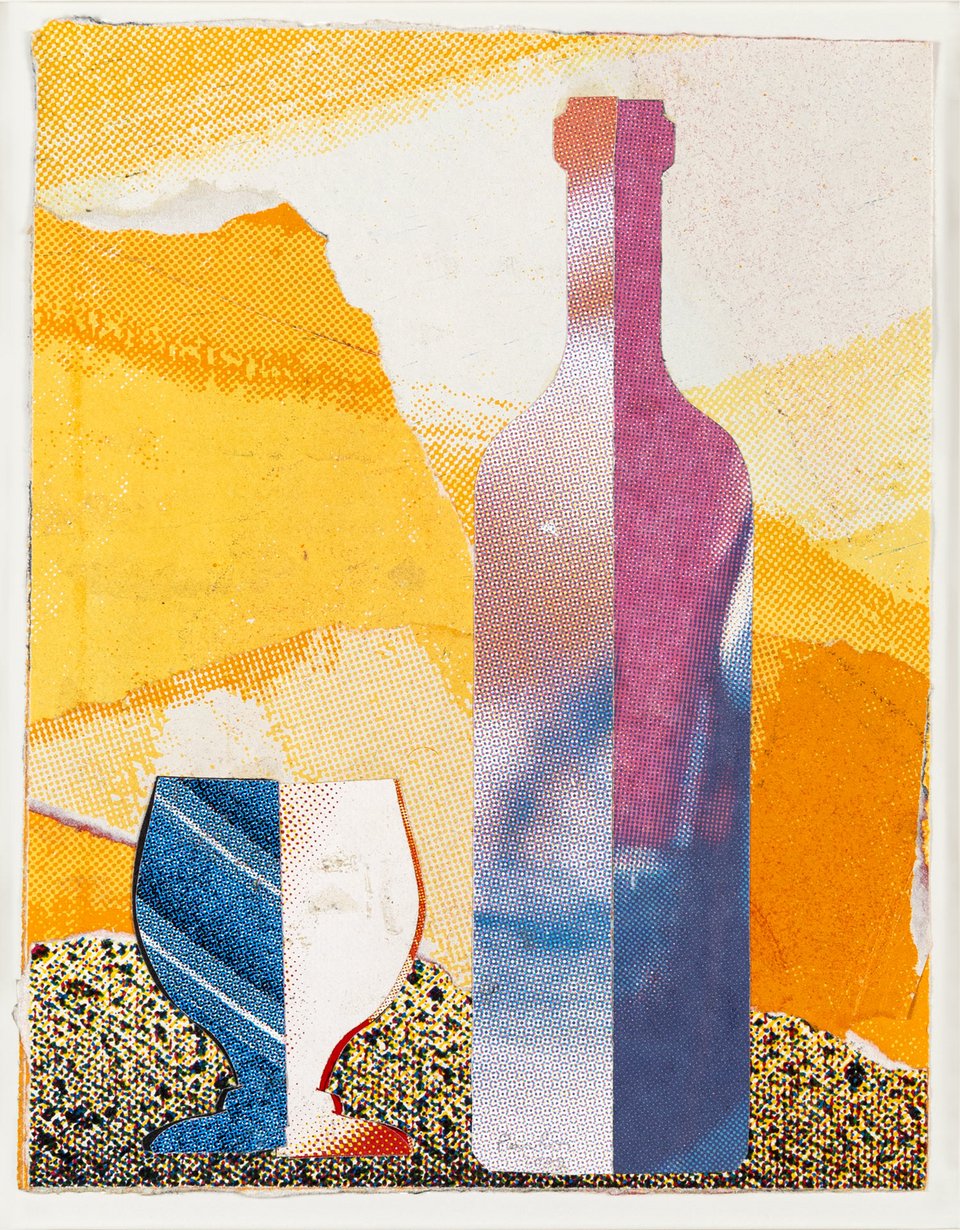 Pavlos, Ποτήρι και Μπουκάλι, μικτή τεχνική, 30 x 22cm, Εκτίμηση €800-1.200