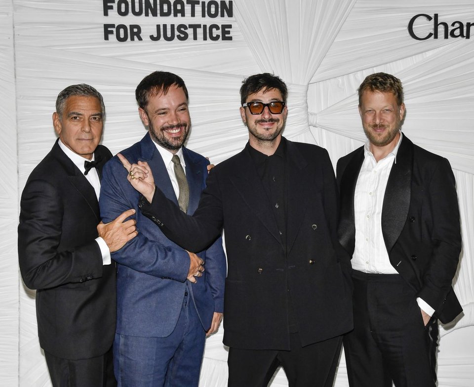 George Clooney, Ben Lovett, Marcus Mumford, Ted Dwane