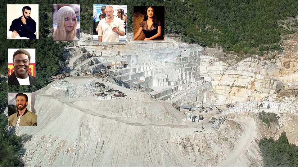 Τα λατομεία αποτέλεσαν το ιδανικό σκηνικό για να γυρίσματα μιας νέας ταινίας με δημοφιλείς πρωταγωνιστές όπως τον Βενσάν Κασέλ, την Άνια Τέιλορ-Τζόι, τον Κρις Εβανς, τη Σάλμα Χάγιεκ και τον Σαμ Ρίτσαρντσον