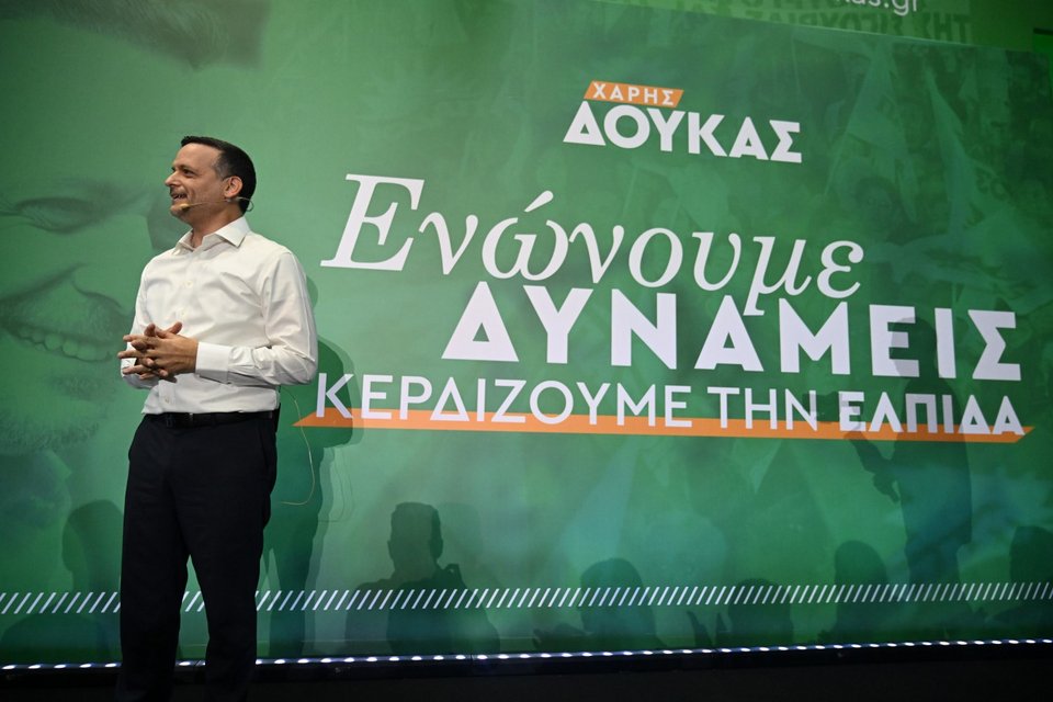 Ο Χάρης Δούκας στην κεντρική προεκλογική του συγκέντρωση