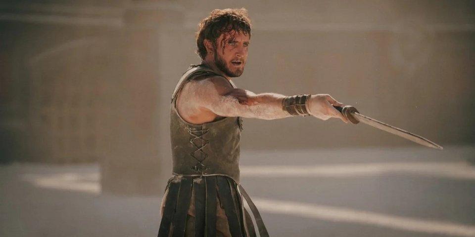 Ο Πολ Μέσκαλ σε σκηνή από το «Gladiator 2»