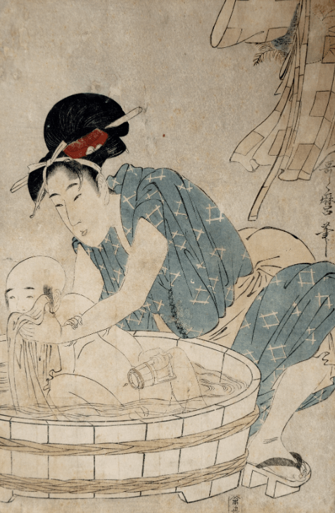 Kitagawa Utamaro (περ. 1753-1806) Γυναίκα που πλένει ένα μικρό αγόρι, περ. 1801 Ξυλογραφία