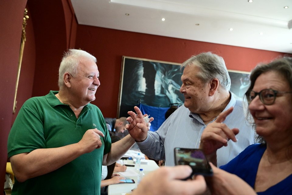Χρήστος Πρωτόπαπας και Ευάγγελος Βενιζέλος / Φωτογραφία: ΤΑΤΙΑΝΑ ΜΠΟΛΑΡΗ/EUROKINISSI