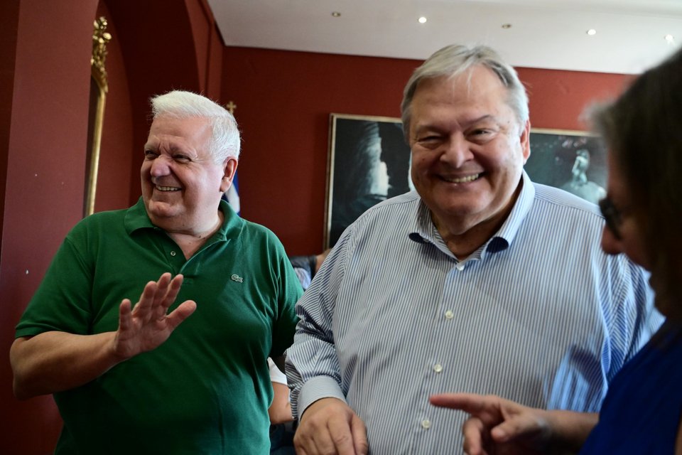 Χρήστος Πρωτόπαπας και Ευάγγελος Βενιζέλος / Φωτογραφία: ΤΑΤΙΑΝΑ ΜΠΟΛΑΡΗ/EUROKINISSI