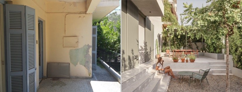 Τα παράθυρα που βλέπουν στον κήπο, πριν και μετά