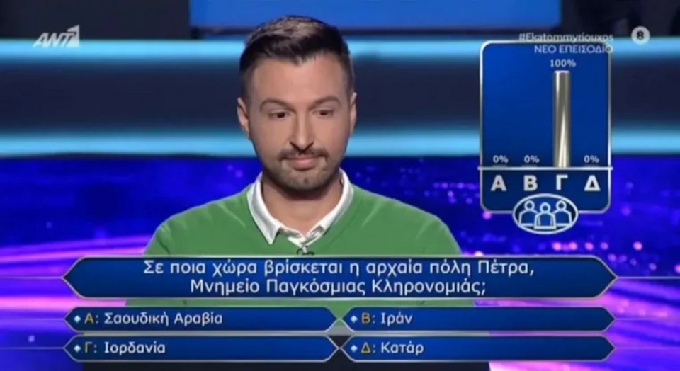 Το κοινό απάντησε ομόφωνα σωστά, για πρώτη φορά στην ιστορία του παιχνιδιού