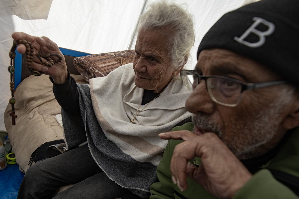 Εκτοπισμένοι από τη Γάζα Παλαιστίνιοι χριστιανοί / Φωτογραφία: ΑΠΕ-ΜΠΕ / EPA