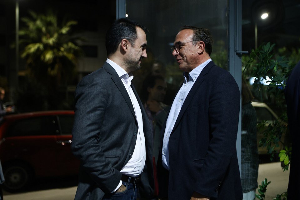 Αλέξης Χαρίτσης, Πρόεδρος της Νέας Αριστεράς και ο Πέτρος Κόκκαλης, Γραμματέας του ΚΟΣΜΟΥ