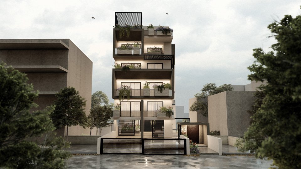 Ο όγκος της πολυκατοικίας.