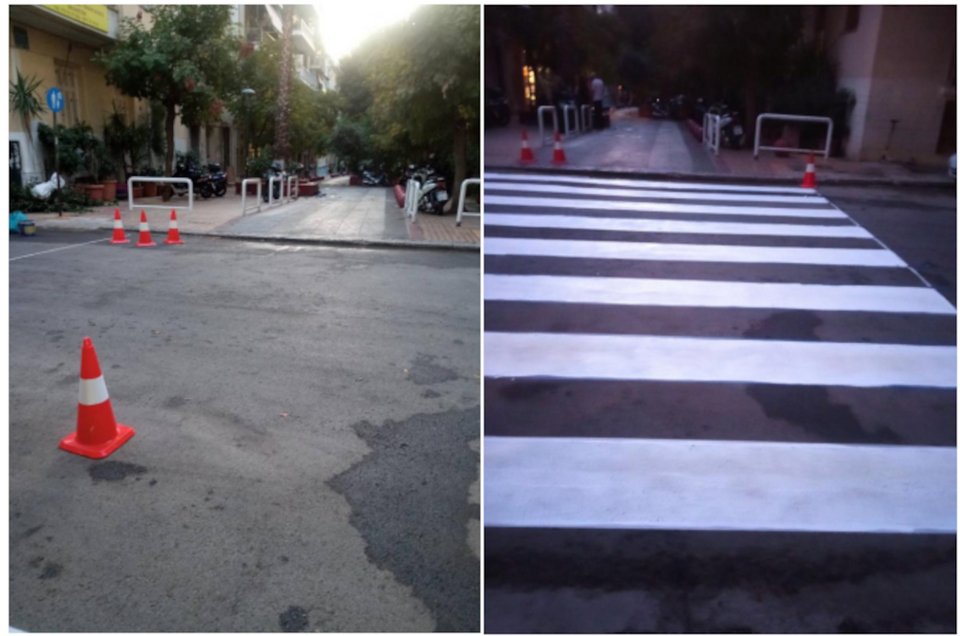 Εργα διαγραμμίσεων σε σχολικές διαβάσεις