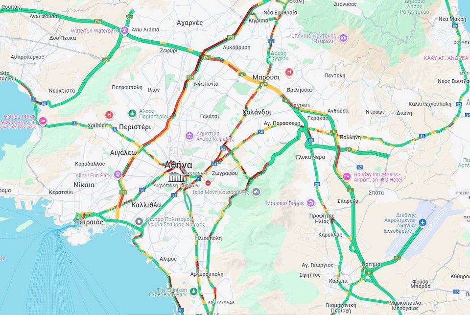 Η κίνηση στους δρόμους / Φωτογραφία: Googlemaps