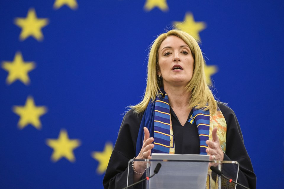 Η πρόεδρος του Ευρωπαϊκού Κοινοβουλίου Ρομπέρτα Μέτσολα/AP