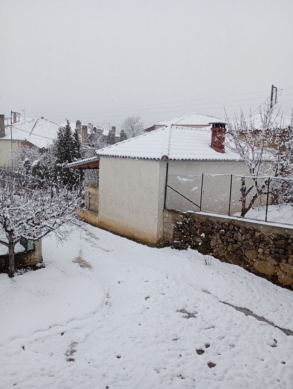 Χιονόπτωση στο Περιθώρι Δράμας