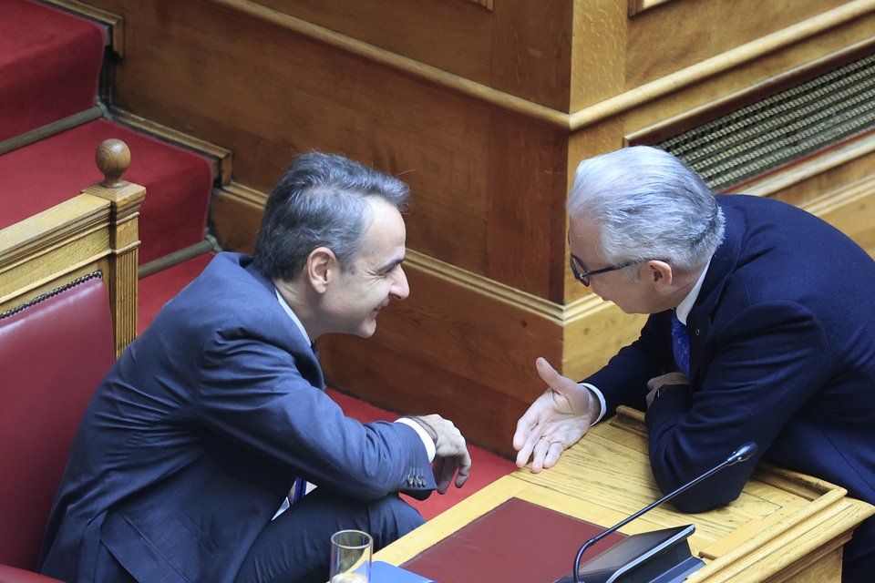 Ο πρωθυπουργός με τον Θεόδωρο Ρουσόπουλο