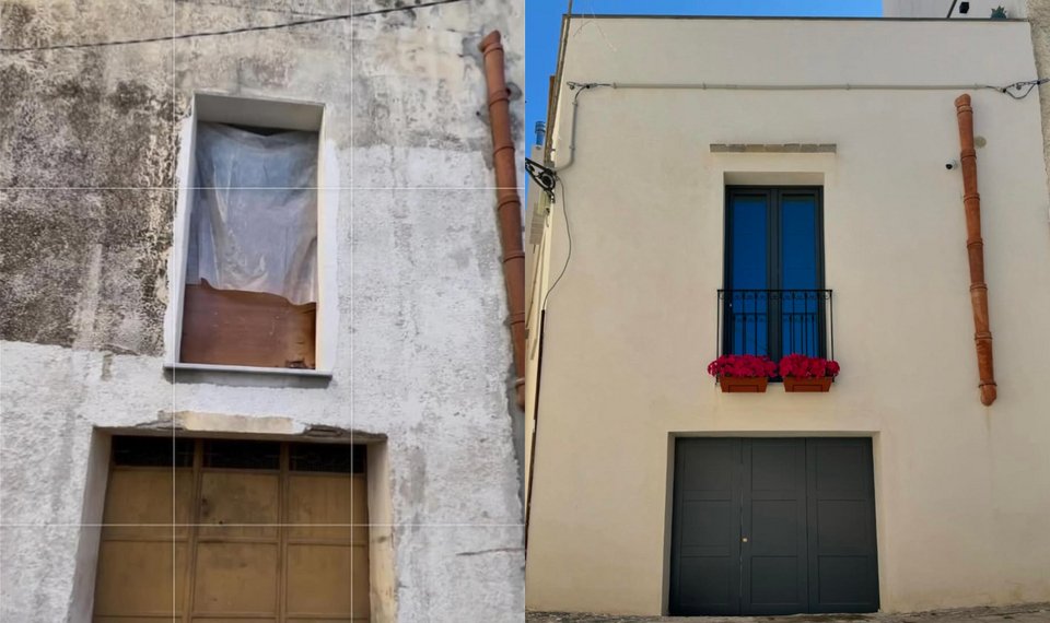 Το σπίτι εξωτερικά πριν και μετά