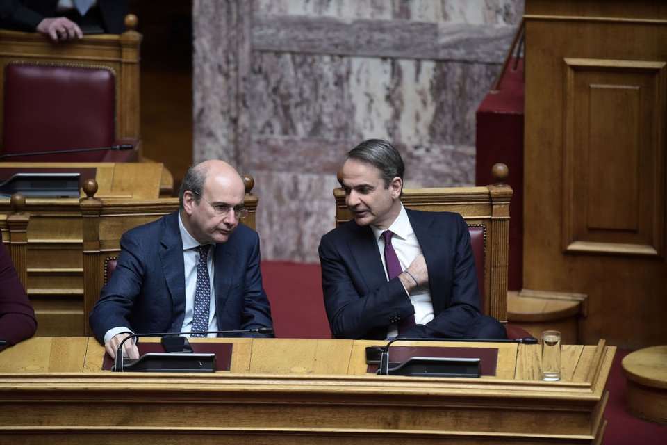 Κυριάκος Μητσοτάκης και Κωστής Χατζηδάκης στη Βουλή/Intime