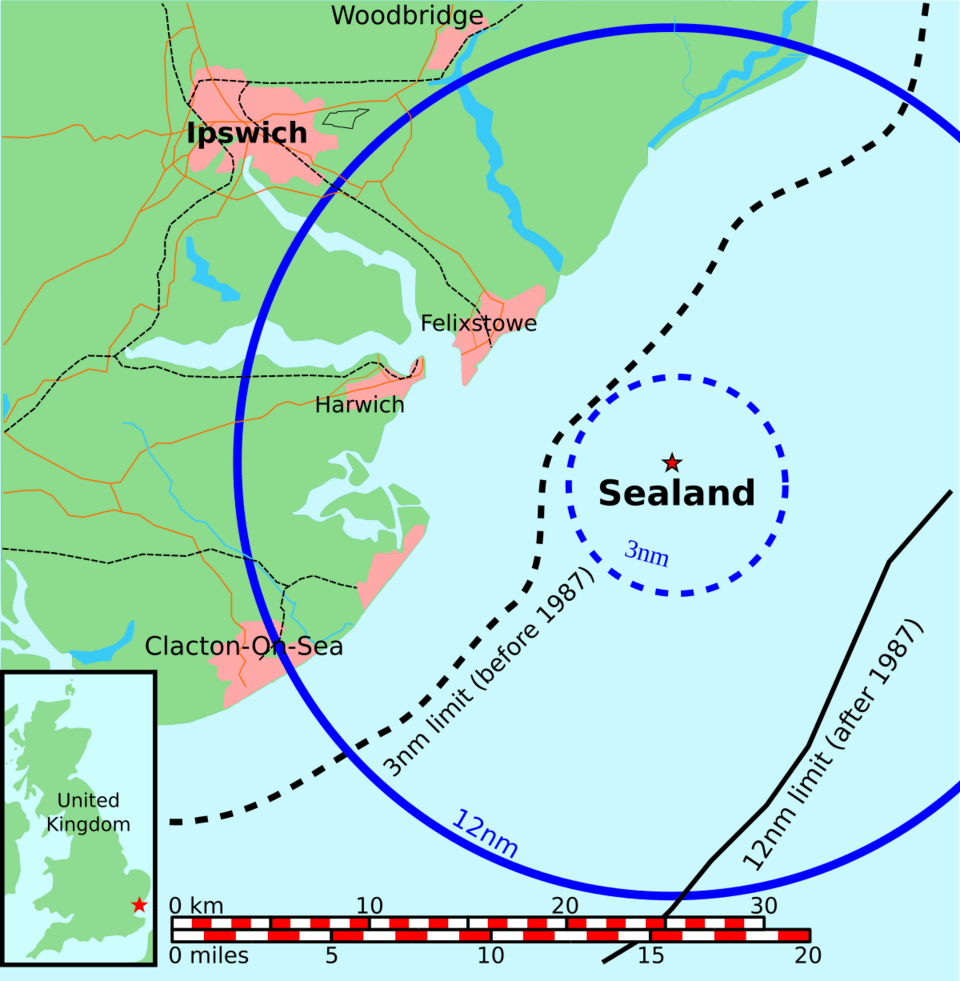 H τοποθεσία που βρίσκεται το Sealand / WIKIPEDIA