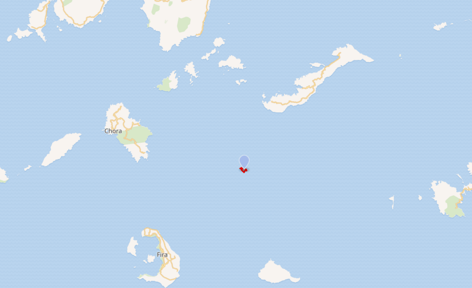 Η Ανυδρος βρίσκεται στο κέντρο του χάρτη