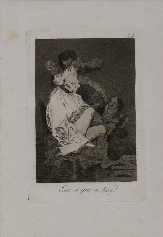  Αυτό μάλιστα, είναι διάβασμα, 1803. Από τη σειρά "Τα Καπρίτσια" ("Los Caprichos") (1803). Οξυγραφία σε χαρτί, 21,5 x 17,1 εκ. 