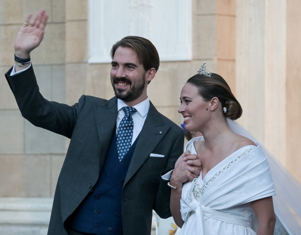 Φίλιππος Ντε Γκρες και Νίνα Φλορ πριν από μερικά χρόνια, στον δικό τους γάμο, στην Αθήνα