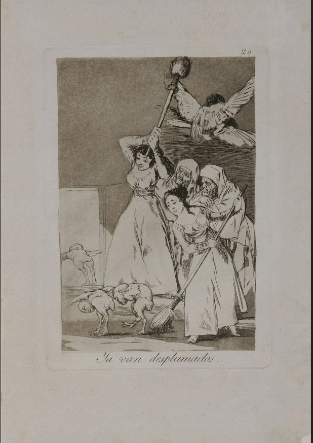  Goya y Lucientes Francisco (1746 - 1828), Ξεπουπουλιάστηκαν κιόλας, 1803. Από τη σειρά "Τα Καπρίτσια" ("Los Caprichos") (1803). Οξυγραφία σε χαρτί, 21,5 x 15 εκ. 