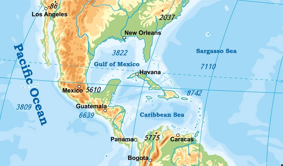 H θάλασσα των Σαργασσών στον χάρτη