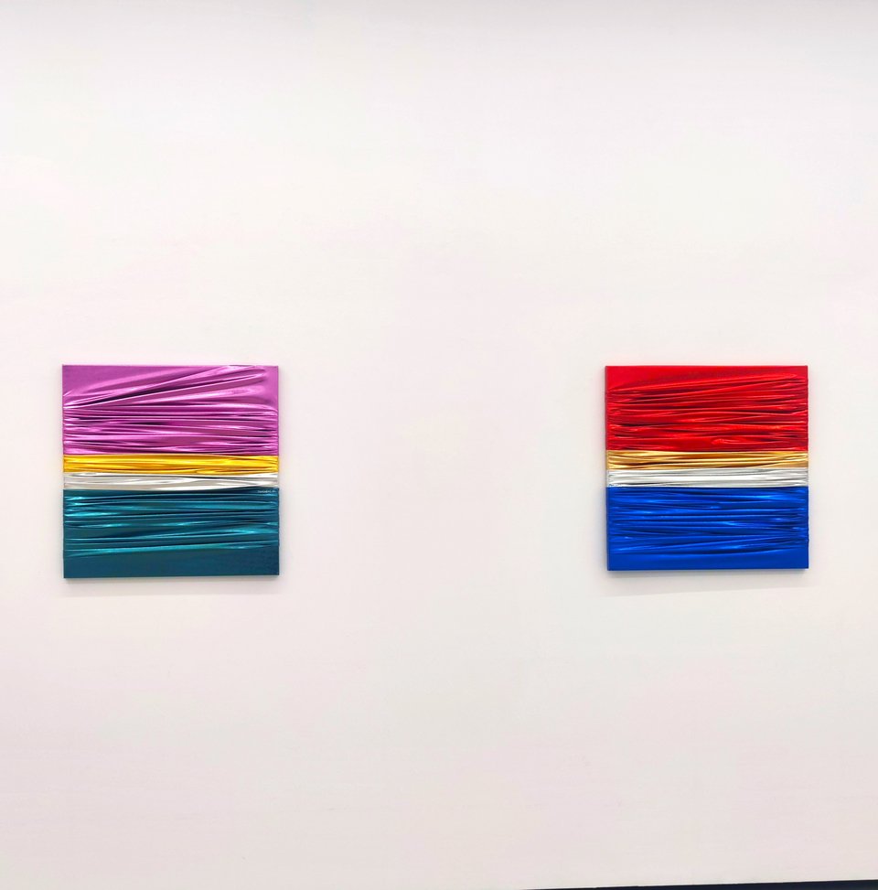 Kostas Paniaras, Day and Night, 1983, vinyl sheets, 70 x 70 cm