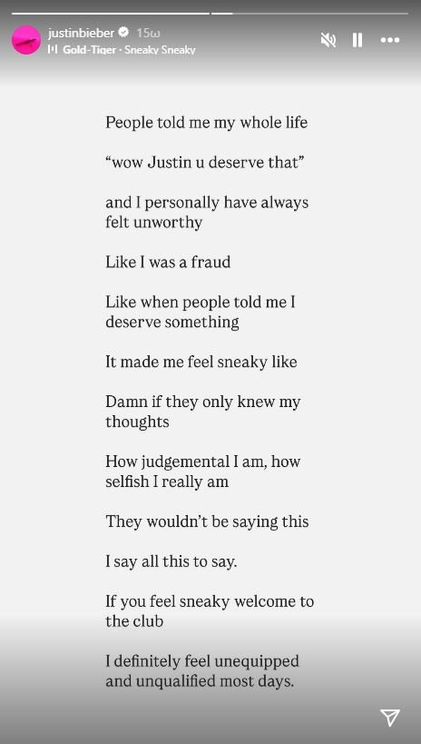 Η ανάρτηση του Τζάστιν Μπίμπερ