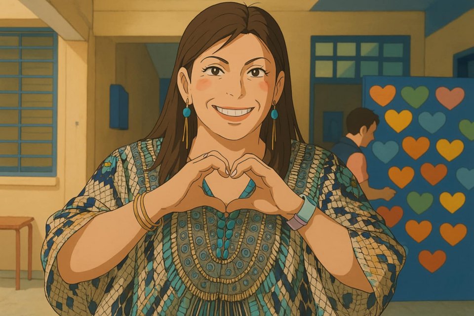 Ζωή Κωνσταντοπούλου σε στιλ Ghibli
