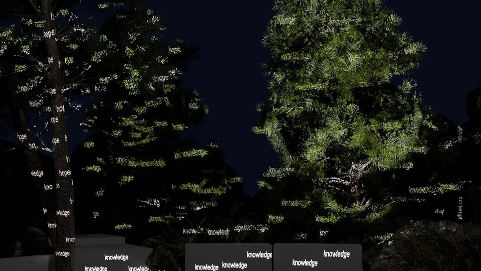 Charles Sandison, Garden of Pythia (Ο Κήπος της Πυθίας), 2025 (work in progress) Ευγενική παραχώρηση του καλλιτέχνη. Ανάθεση νέου έργου από το PCAI