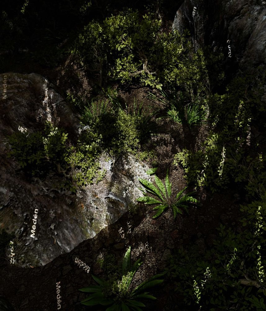 Το έργο The Garden of Pythia (O Κήπος της Πυθίας) του Sandison είναι εφοδιασμένο με ειδικά σχεδιασμένο κώδικα και αισθητήρες που ανιχνεύουν τη θερμοκρασία και τα επίπεδα φωτισμού, επιτρέποντας στο έργο να αλληλοεπιδρά με το τοπικό περιβάλλον