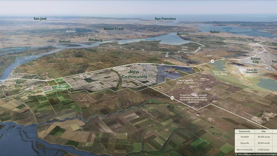 Το σημείο όπου έχει αγοραστεί η γη πάνω στην οποία θα χτιστεί η πόλη / CALIFORNIA FOREVER