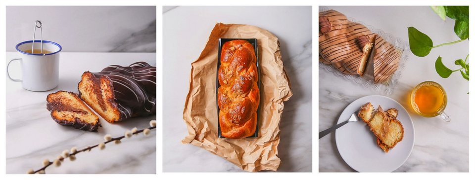 Σοκολατένιο τσουρέκι, κλασικό πολίτικο τσουρέκι και τσουρέκι με κάστανο/ φωτογραφία: tagioulia.gr   