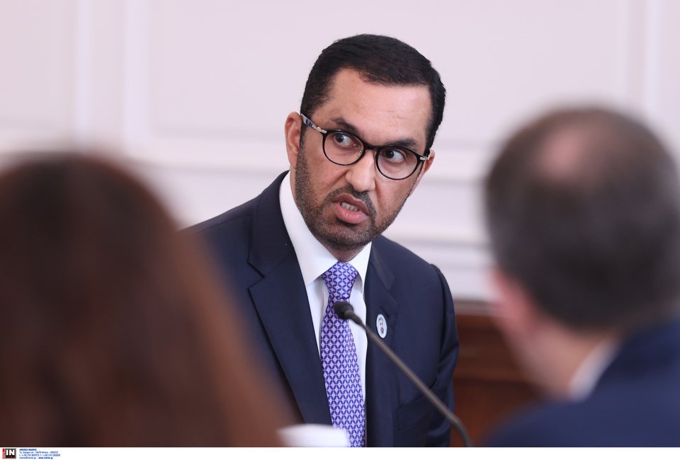 Ο υπουργός Βιομηχανίας και Προηγμένης Τεχνολογίας των Ηνωμένων Αραβικών Εμιράτων Sultan Al Jaber / Φωτογραφία: ΓΤΠ Δημήτρης Παπαμήτσος