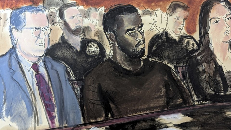 Σκίτσο του Diddy από τη δίκη του