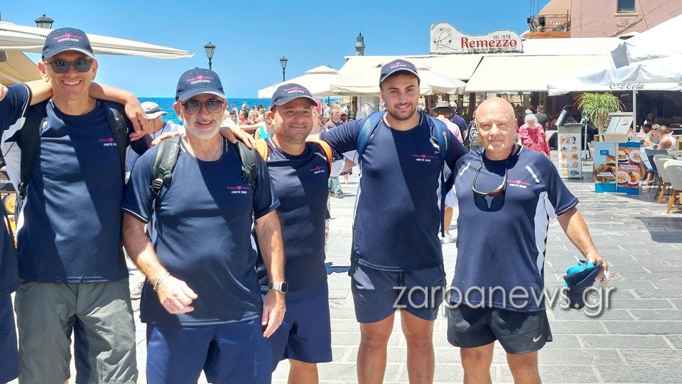 Ορισμένοι από τους δρομείς που θα κάνουν τη διαδρομή Μάλεμε-Σφακιά