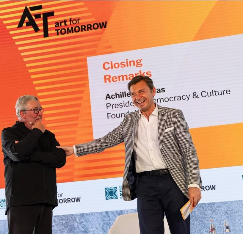 Mε τον Φίλιπ Στάρκ στη Βενετία, στο Αrt For Tomorrow 2024. 