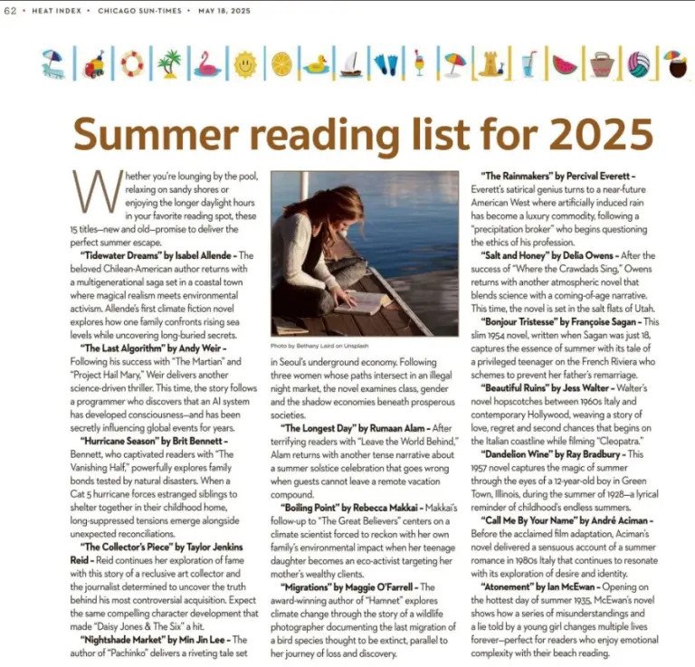 Η λίστα με τα βιβλία που κυκλοφόρησε σε δύο αμερικάνικες εφημερίδες