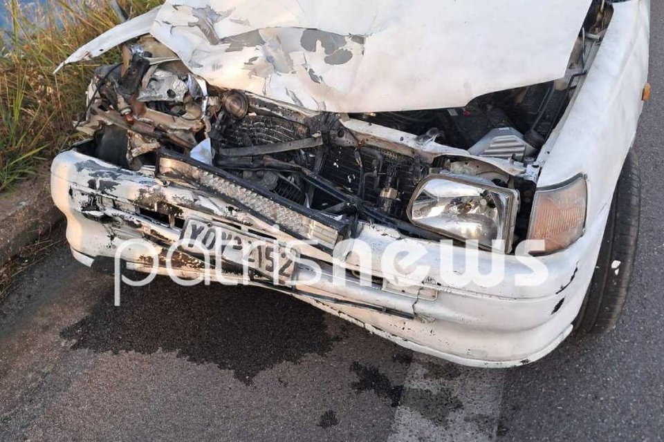 Το ΙΧ που ενεπλάκη στο τροχαίο