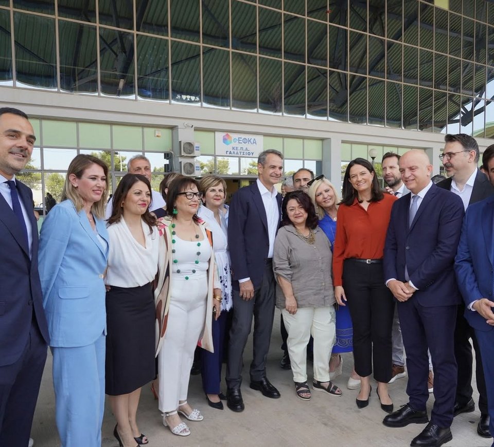 Στιγμιότυπο από την επίσκεψη του Κυριάκου Μητσοτάκη στο ΚΕΠΑ Γαλατσίου / Instagram @nkerameus