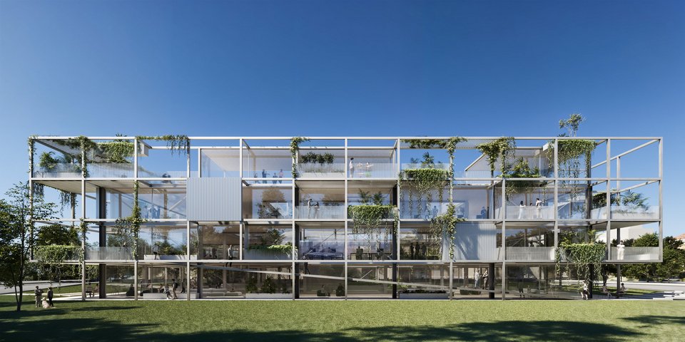 Η πλάγια όψη του κτιρίου