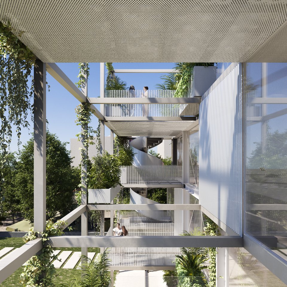 Οι βεράντες και η εξωτερική ελικοειδής σκάλα