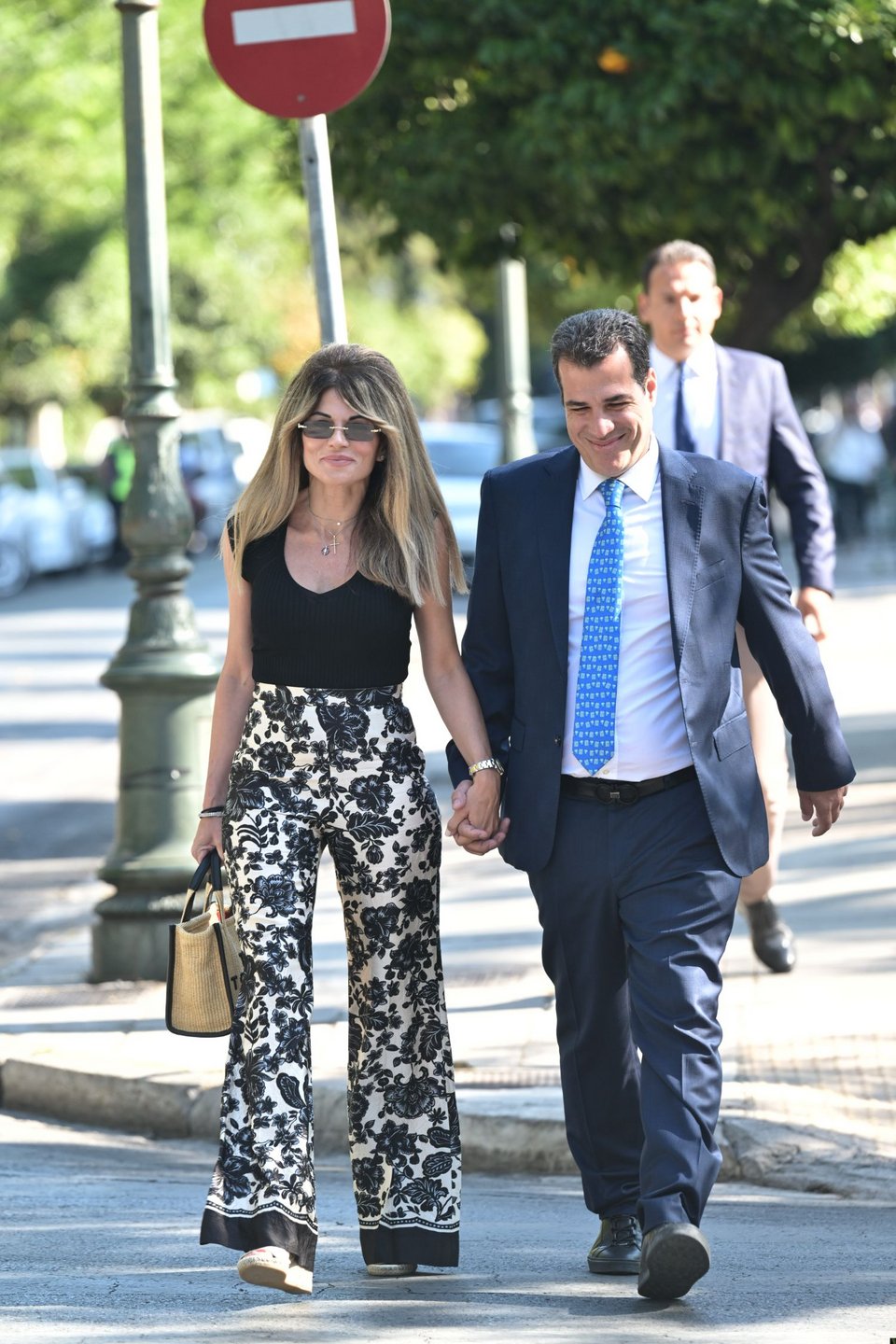 Ο Θάνος Πλεύρης με τη σύζυγό του, Λένα Παπαθεολόγου